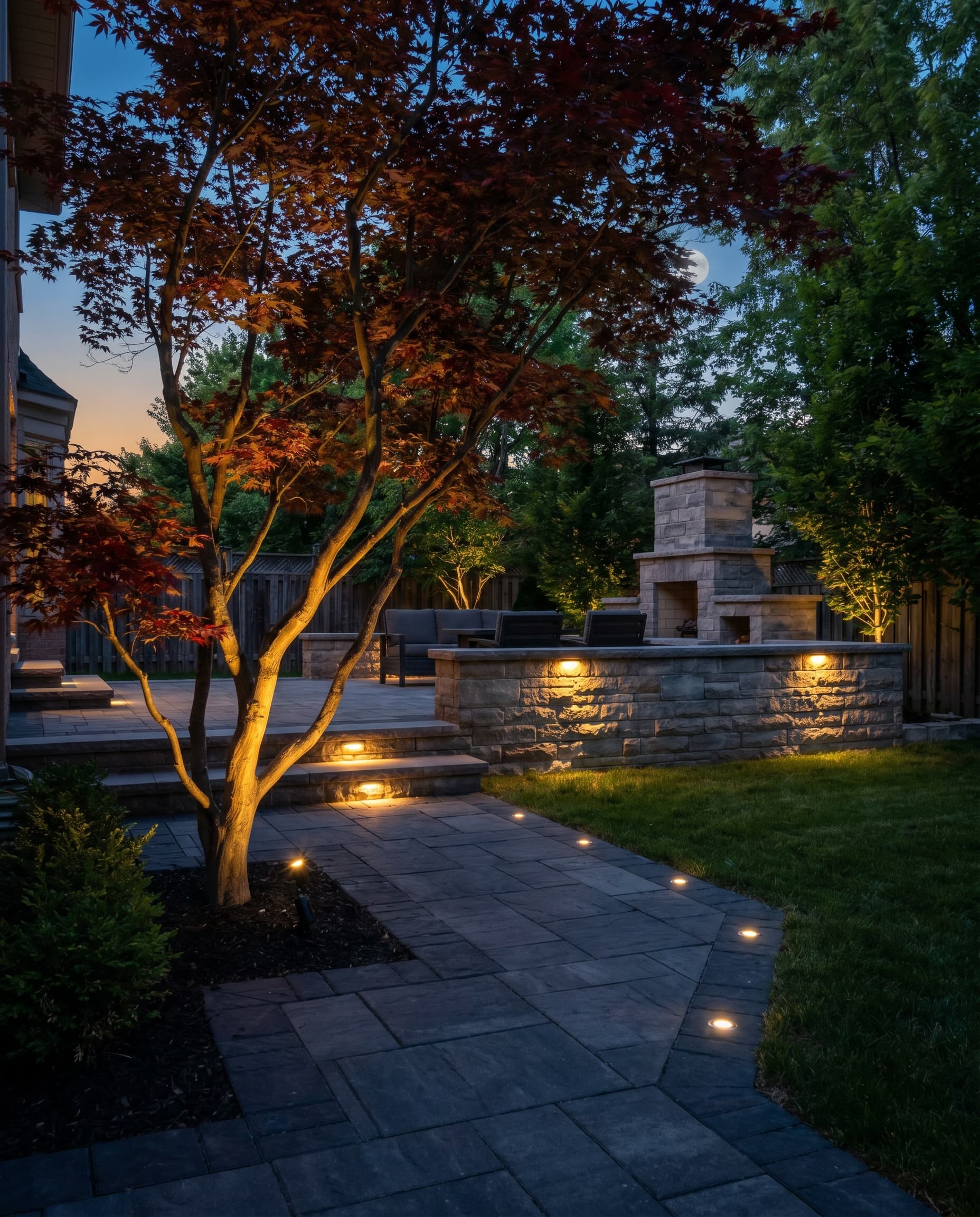 Landscape lighting in Milton by McCoy Landscape Group